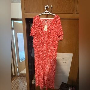 Ava & Viv Red Floral Maxi Dress